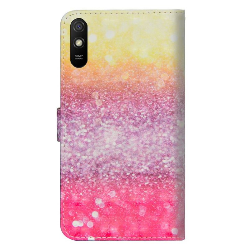 Fliptok / Bőrtok Xiaomi Redmi 9A Magenta Glitter Gradiens