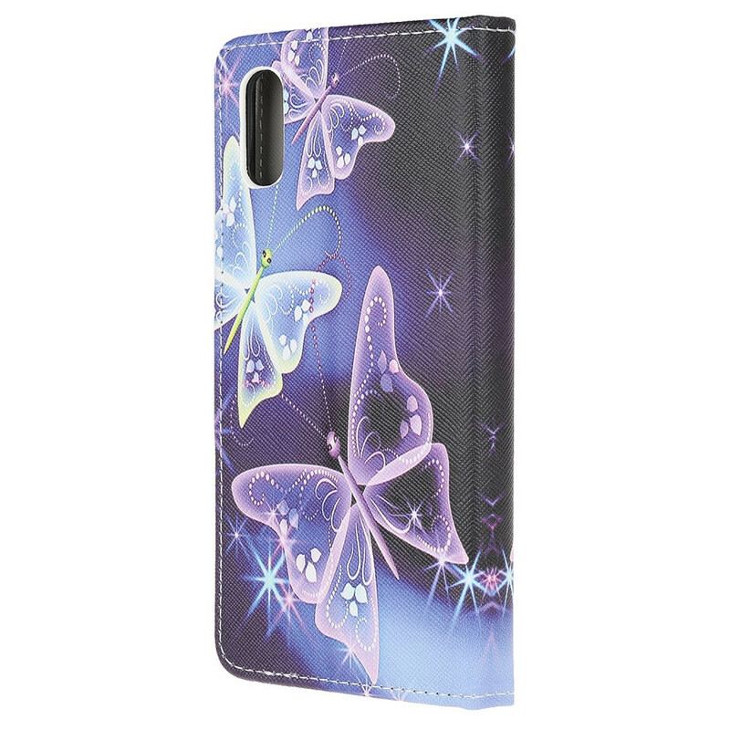 Fliptok / Bőrtok Xiaomi Redmi 9A Neon Pillangók