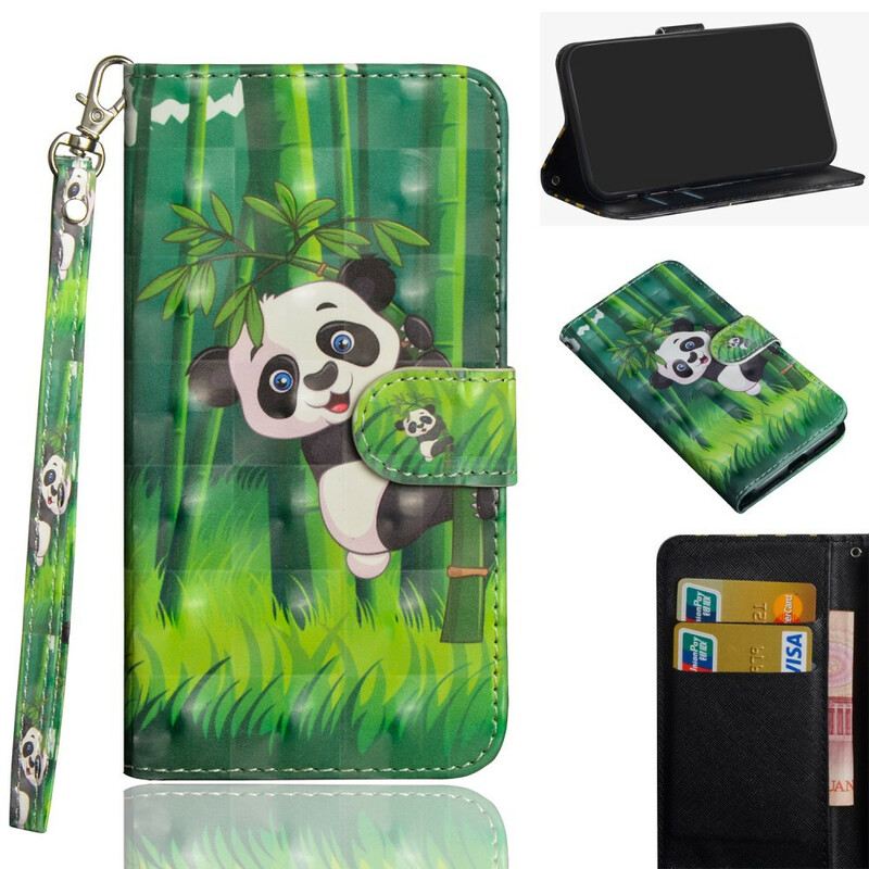 Fliptok / Bőrtok Xiaomi Redmi 9A Panda És Bambusz