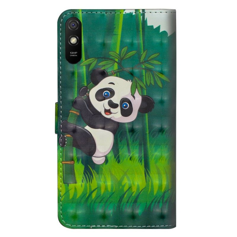 Fliptok / Bőrtok Xiaomi Redmi 9A Panda És Bambusz