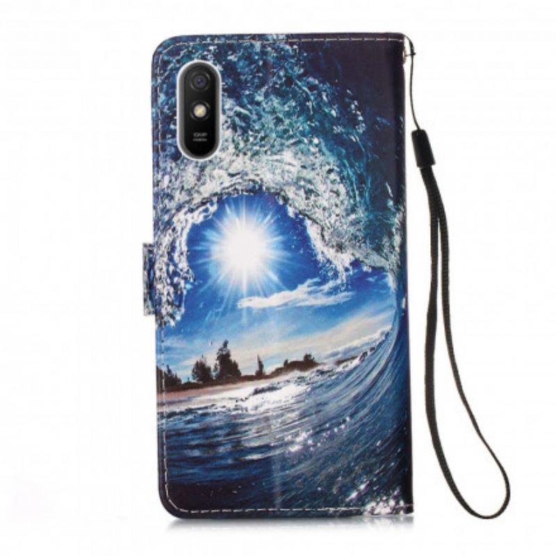 Fliptok / Bőrtok Xiaomi Redmi 9A szíjjal Daydreams Lanyard Táj