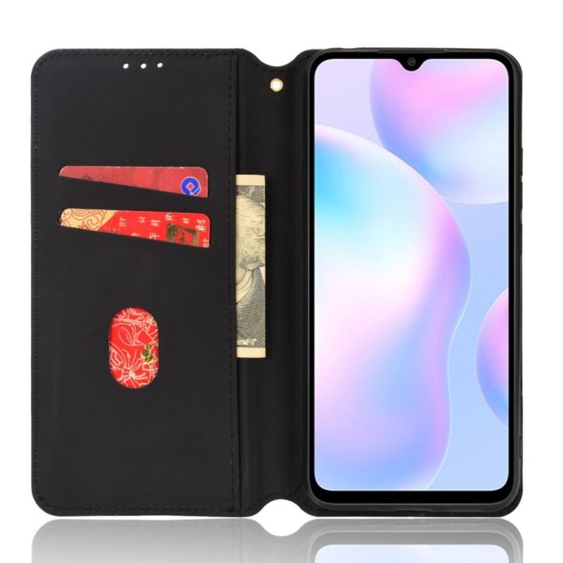 Fliptok Xiaomi Redmi 9A Bőrtok Gyémánt Bőr Hatás