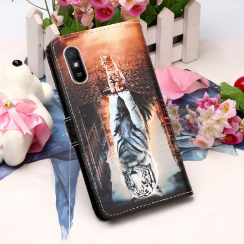 Kinyitható Tokok Xiaomi Redmi 9A szíjjal Reveries Ernest The Thong Cat