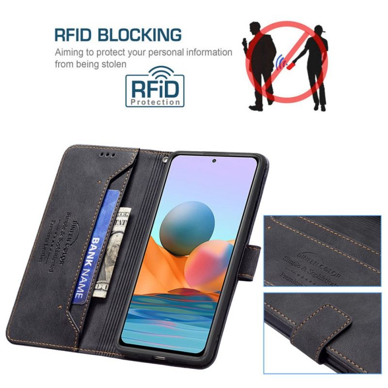 Fliptok / Bőrtok Xiaomi Redmi Note 10 Pro Rfid Binfen Color