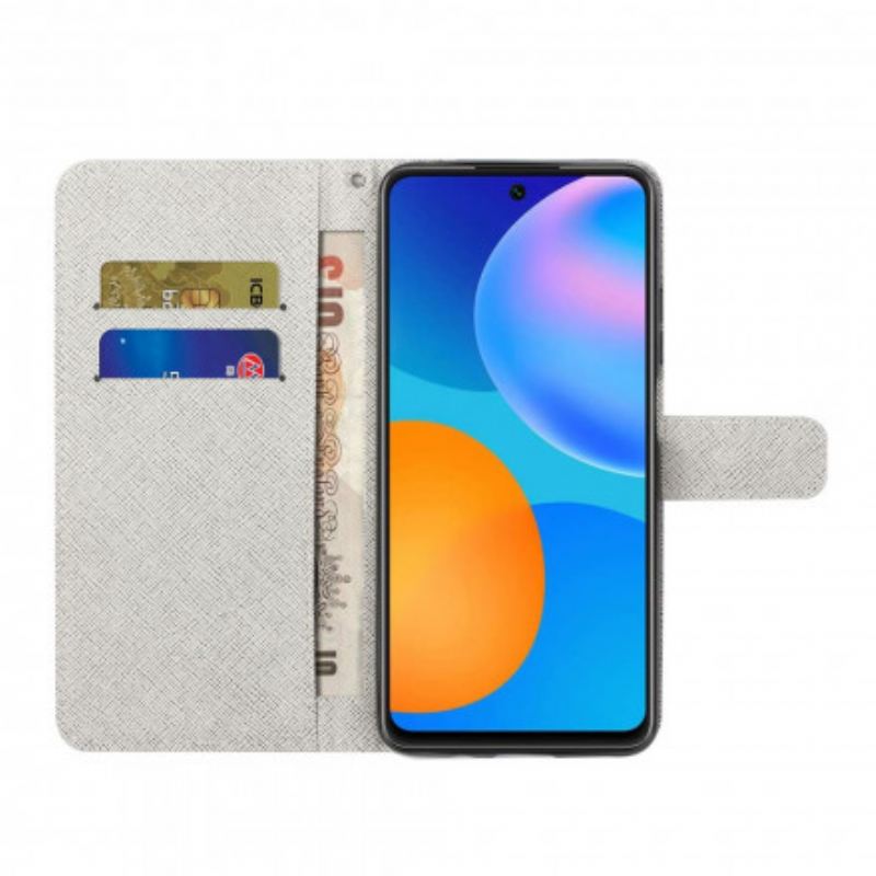 Fliptok / Bőrtok Xiaomi Redmi Note 10 Pro szíjjal Pántos Gyémánt Pillangók