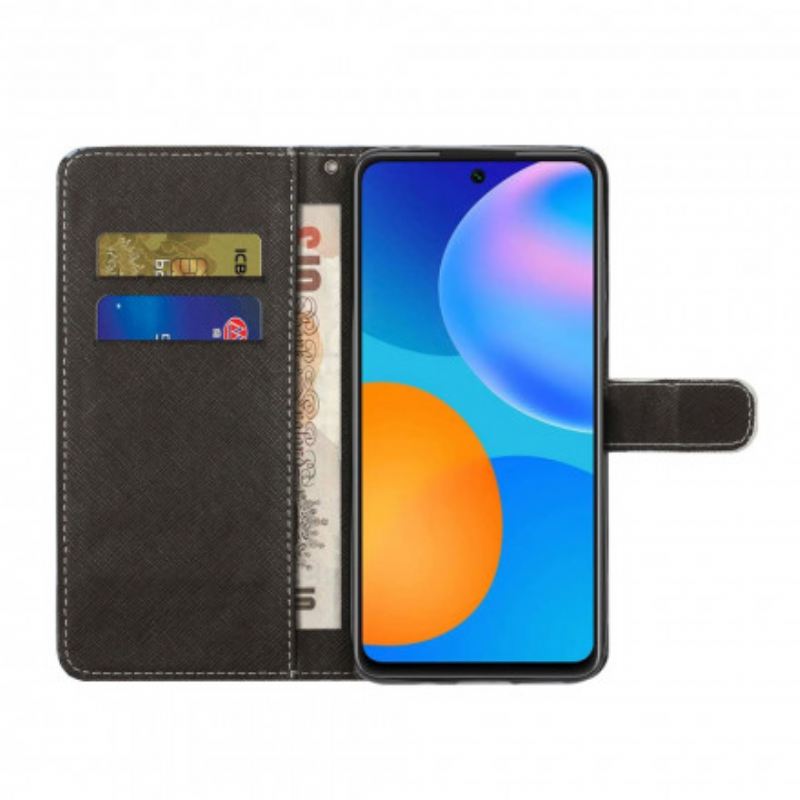 Fliptok / Bőrtok Xiaomi Redmi Note 10 Pro szíjjal Pántos Leopárd