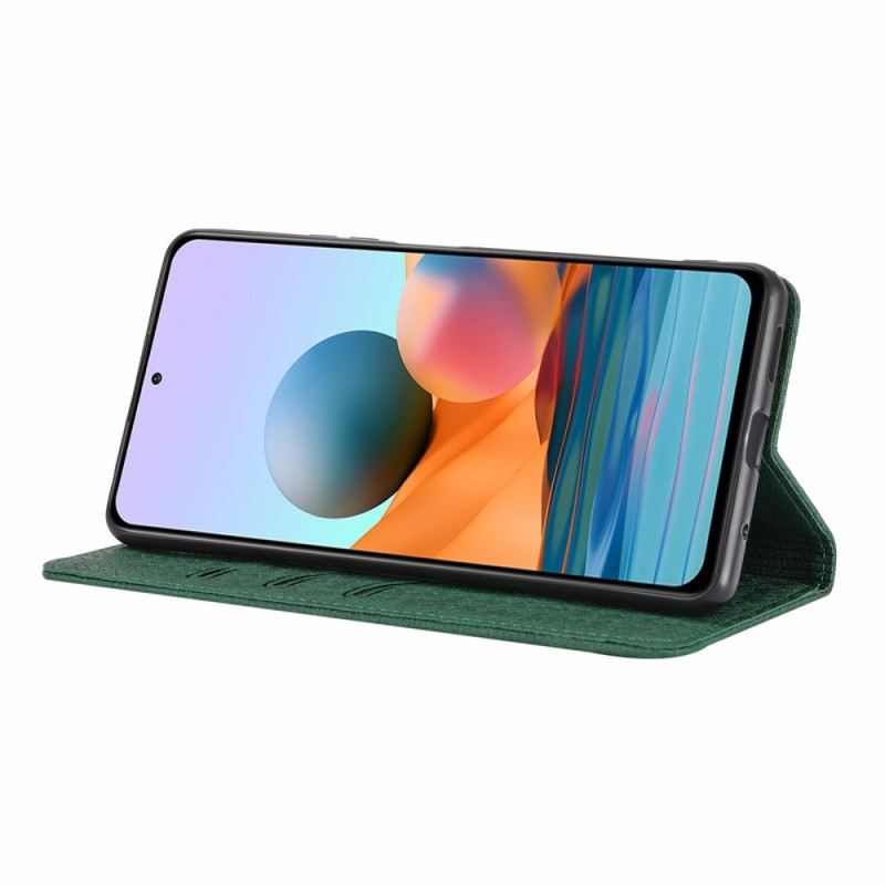 Fliptok / Bőrtok Xiaomi Redmi Note 10 Pro szíjjal Pántos Szőtt Bőr Stílus