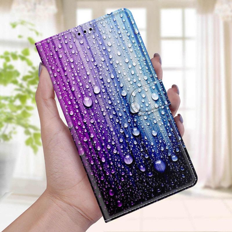 Fliptok / Bőrtok Xiaomi Redmi Note 10 Pro Vízcseppek Zsinórral