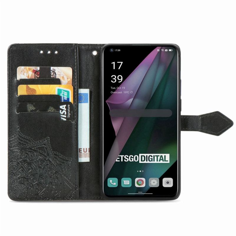 Fliptok / Bőrtok OnePlus 10 Pro 5G szíjjal Pántos Törzsi Mandala