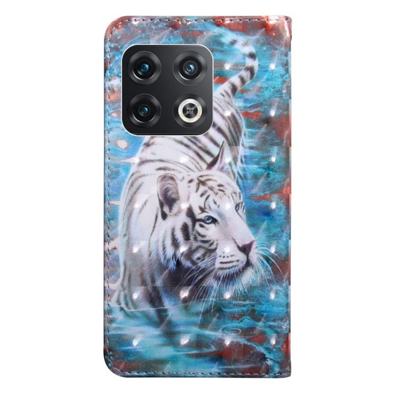 Fliptok / Bőrtok OnePlus 10 Pro 5G szíjjal Tanga Tigris