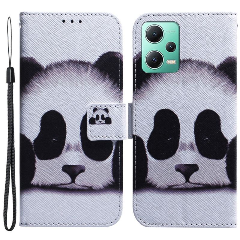 Fliptok Poco X5 5G szíjjal Pántos Panda