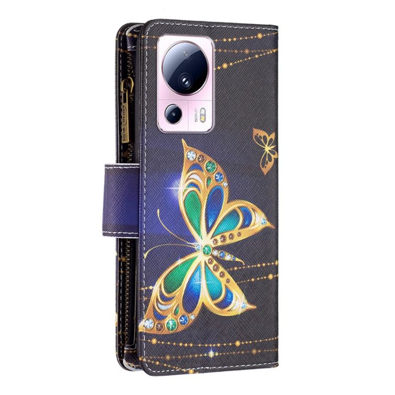 Kinyitható Tokok Xiaomi 13 Lite Tárcatok Golden Butterflies Pénztárca