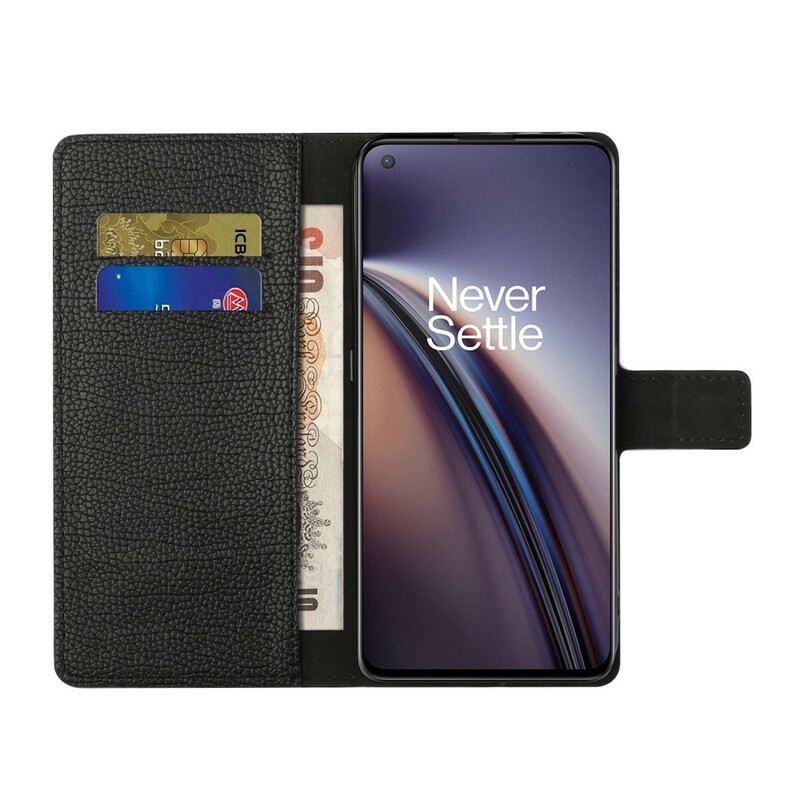 Fliptok / Bőrtok OnePlus Nord 2 5G Litchi Szemcsés Bőr Hatás