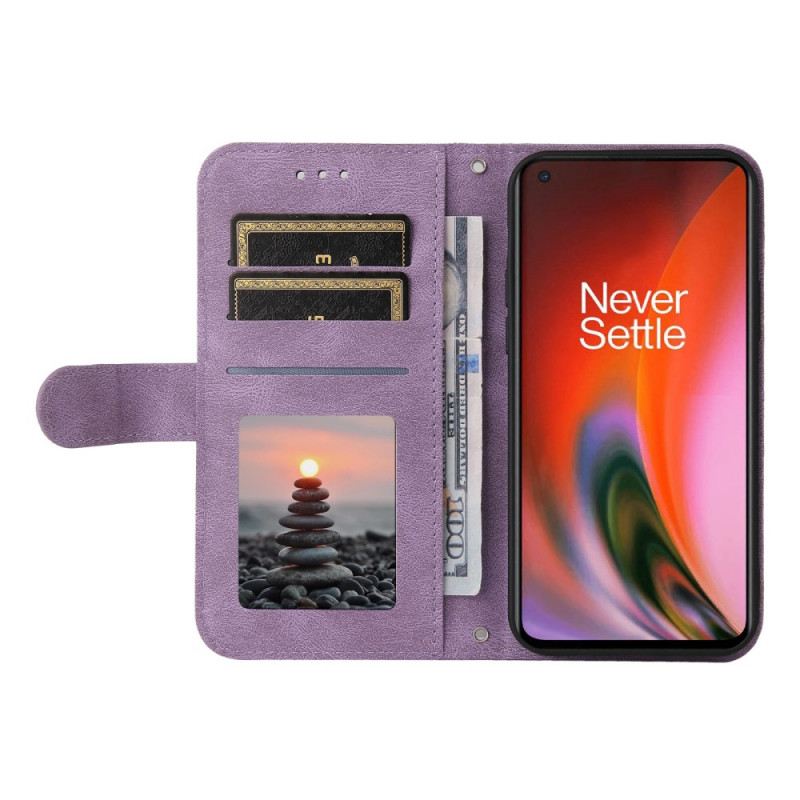 Fliptok / Bőrtok OnePlus Nord 2 5G Műbőr Szegecs És Szíj