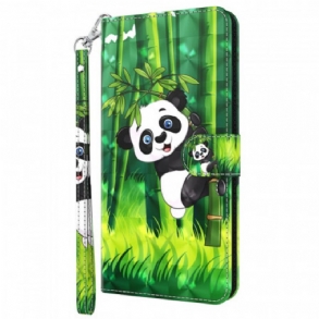 Fliptok / Bőrtok OnePlus Nord 2 5G Panda És Bambusz