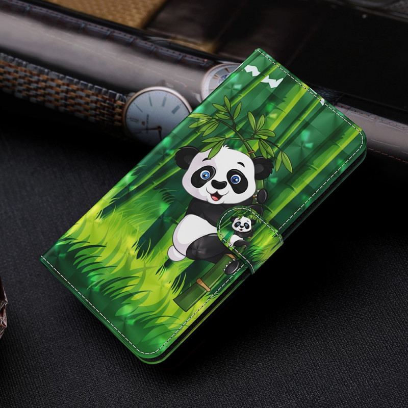 Fliptok / Bőrtok OnePlus Nord 2 5G Panda És Bambusz