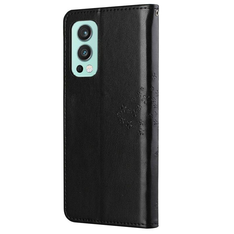 Fliptok / Bőrtok OnePlus Nord 2 5G szíjjal Tangafa És Baglyok