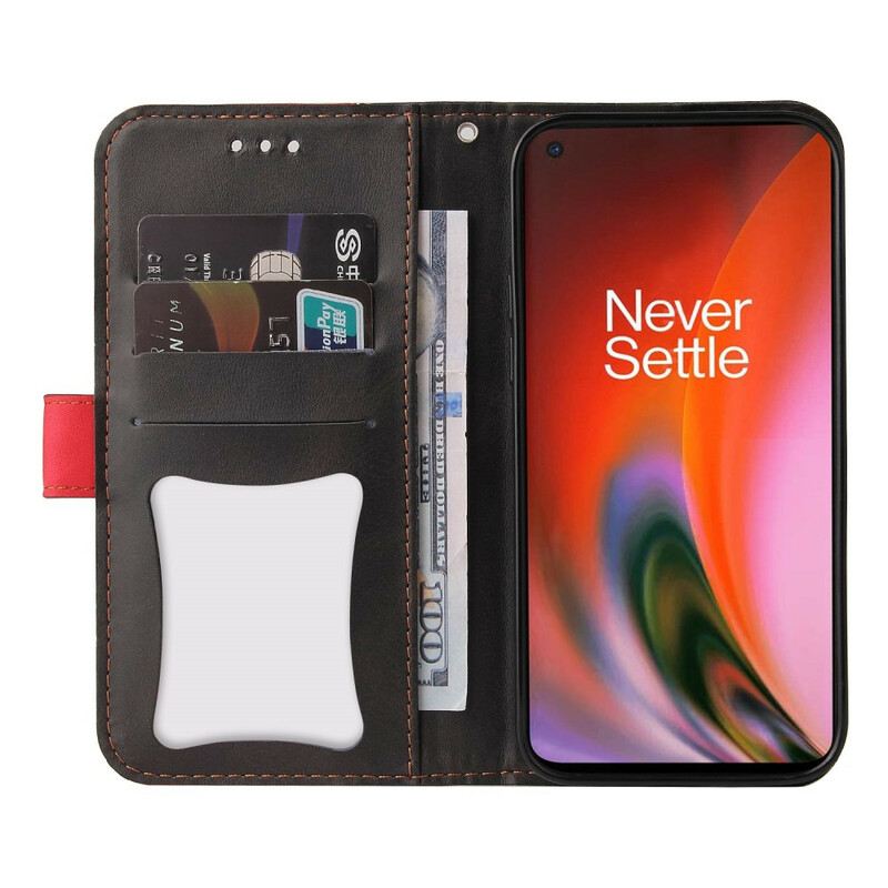 Fliptok / Bőrtok OnePlus Nord 2 5G Színes Kéttónusú Műbőr