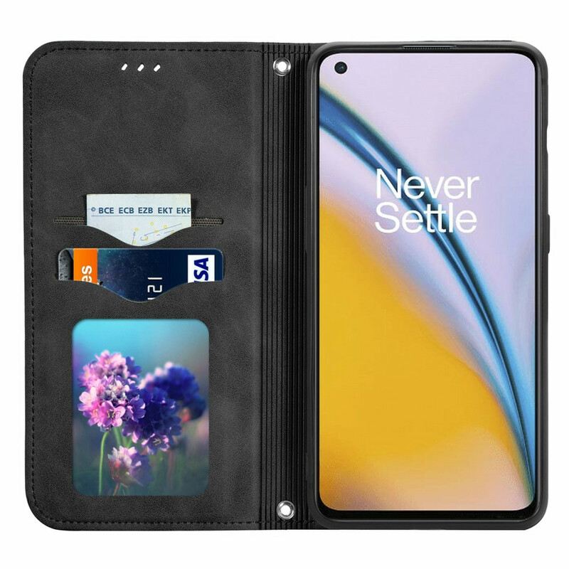 Fliptok OnePlus Nord 2 5G Bőrtok Skin-touch Design