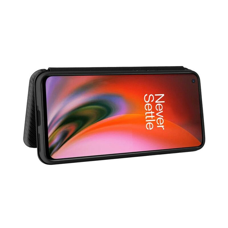 Fliptok OnePlus Nord 2 5G Bőrtok Színes Karbon Szilikon