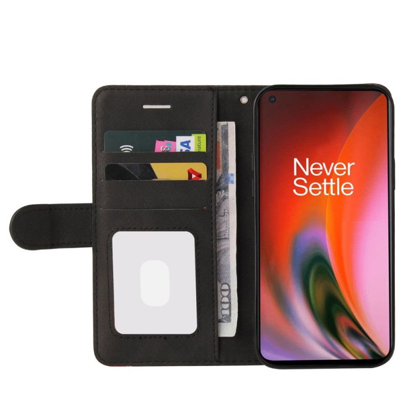 Fliptok OnePlus Nord 2 5G Kéttónusú Signature Műbőr