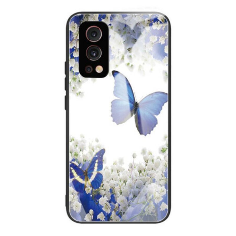 Tok OnePlus Nord 2 5G Butterflies Design Edzett Üveg