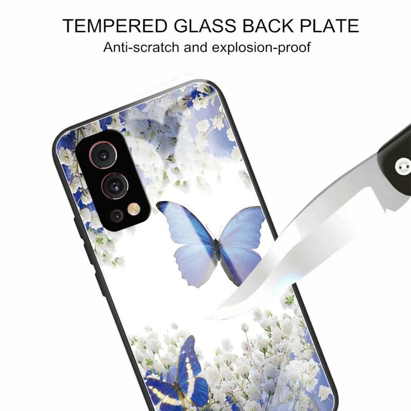 Tok OnePlus Nord 2 5G Butterflies Design Edzett Üveg