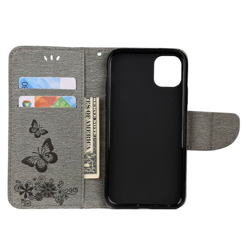 Fliptok iPhone 11 Pro szíjjal Splendid Strap Butterflies