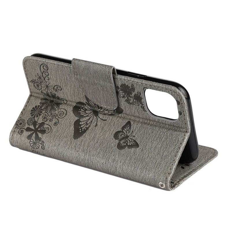 Fliptok iPhone 11 Pro szíjjal Splendid Strap Butterflies