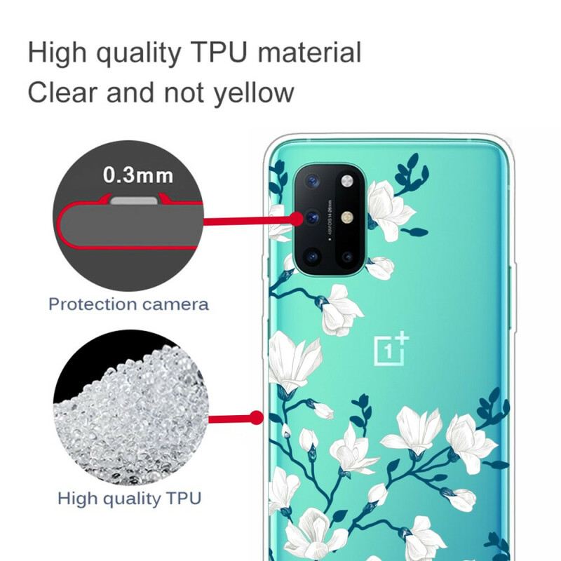 Tok OnePlus 8T Fehér Virágok