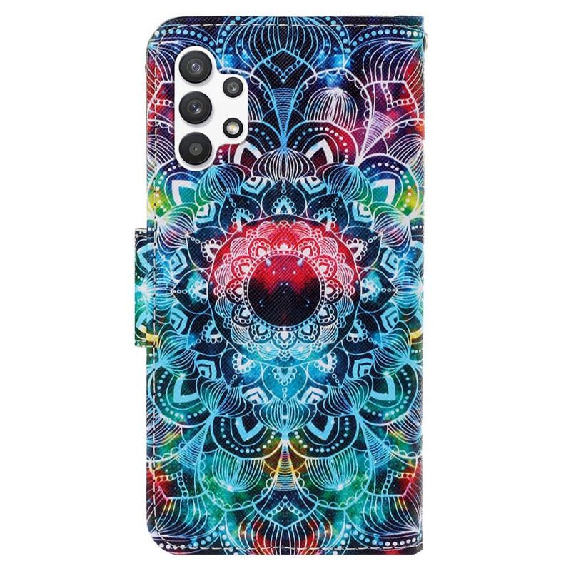 Fliptok / Bőrtok Samsung Galaxy A13 szíjjal Feltűnő Strappy Mandala