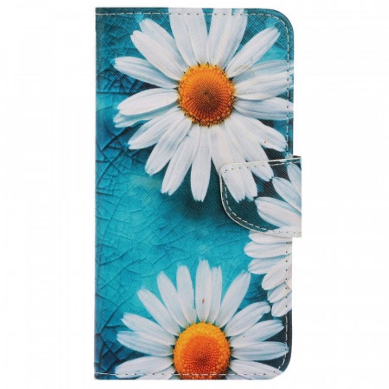 Fliptok / Bőrtok Samsung Galaxy A13 szíjjal Thong Daisies