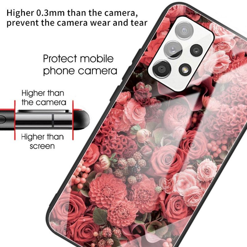 Tok Samsung Galaxy A13 Rose Flowers Edzett Üveg