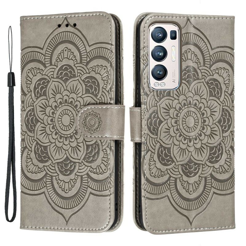 Kinyitható Tokok Oppo Find X3 Neo szíjjal Full Strap Mandala