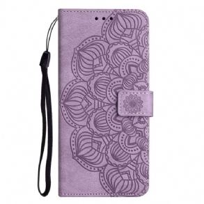 Fliptok / Bőrtok Samsung Galaxy A34 5G szíjjal Diszkrét Strappy Mandala