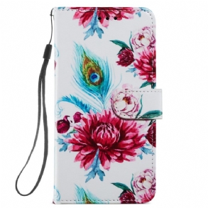 Fliptok / Bőrtok Samsung Galaxy A34 5G szíjjal Strappy Floral Fantasy