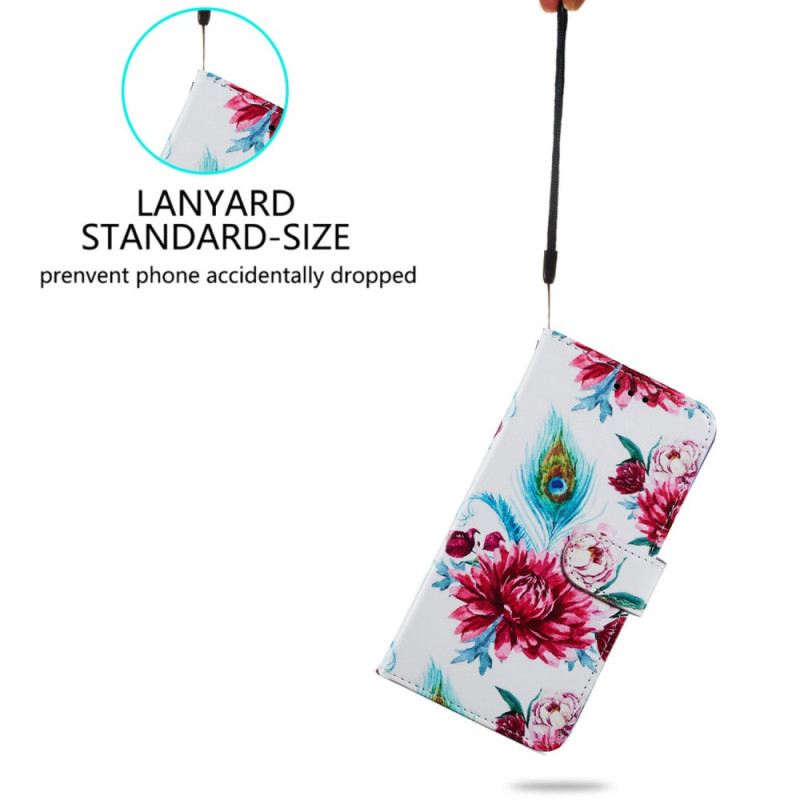 Fliptok / Bőrtok Samsung Galaxy A34 5G szíjjal Strappy Floral Fantasy