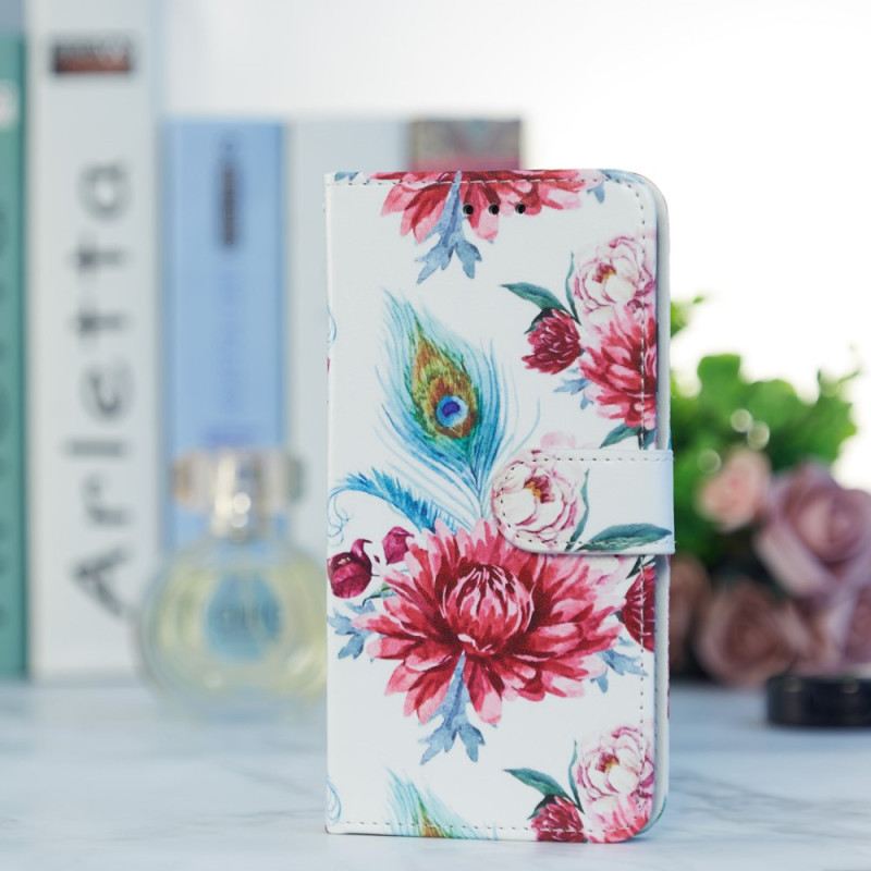 Fliptok / Bőrtok Samsung Galaxy A34 5G szíjjal Strappy Floral Fantasy