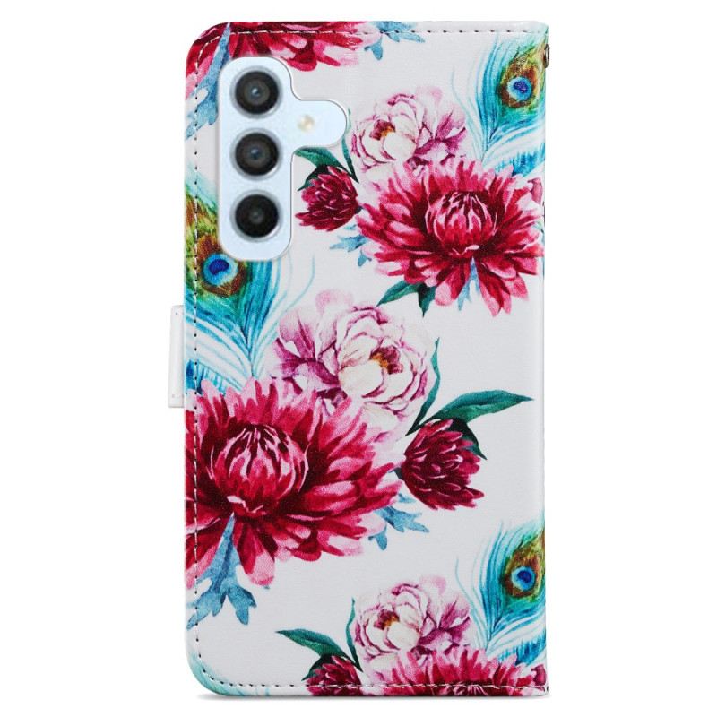 Fliptok / Bőrtok Samsung Galaxy A34 5G szíjjal Strappy Floral Fantasy