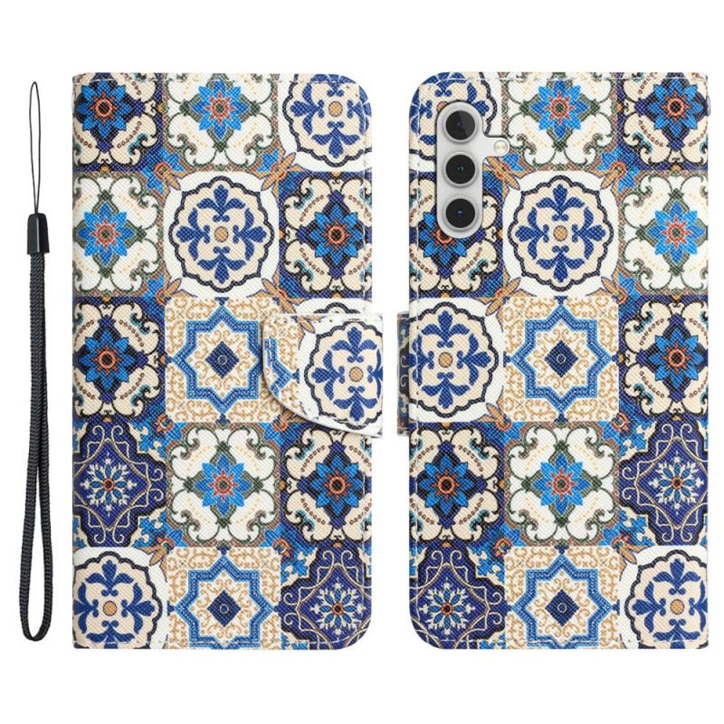 Fliptok / Bőrtok Samsung Galaxy A34 5G szíjjal Strappy Patchwork