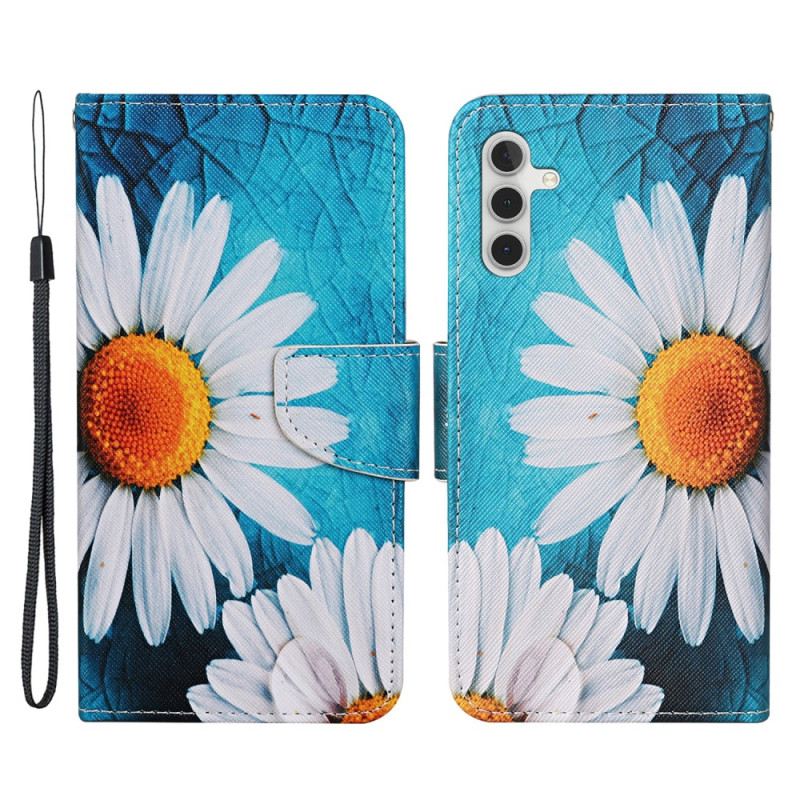 Kinyitható Tokok Samsung Galaxy A34 5G szíjjal Thong Daisies