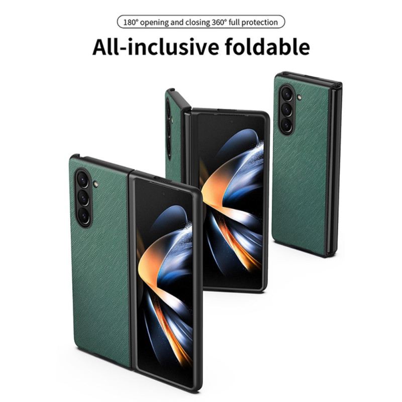 Tok Samsung Galaxy Z Fold 5 Szőtt Hatású Bőr Stílus