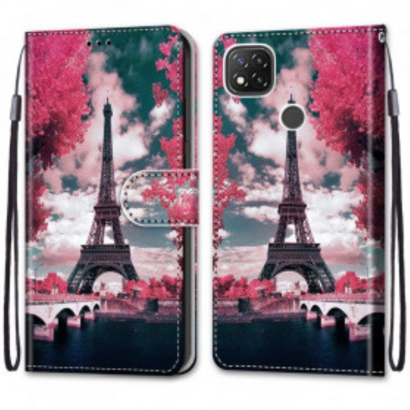 Fliptok / Bőrtok Xiaomi Redmi 9C Eiffel-torony Nyáron