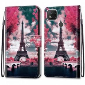 Fliptok / Bőrtok Xiaomi Redmi 9C Eiffel-torony Nyáron