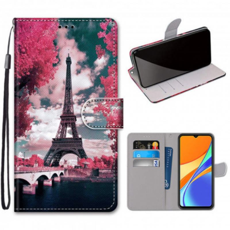 Fliptok / Bőrtok Xiaomi Redmi 9C Eiffel-torony Nyáron