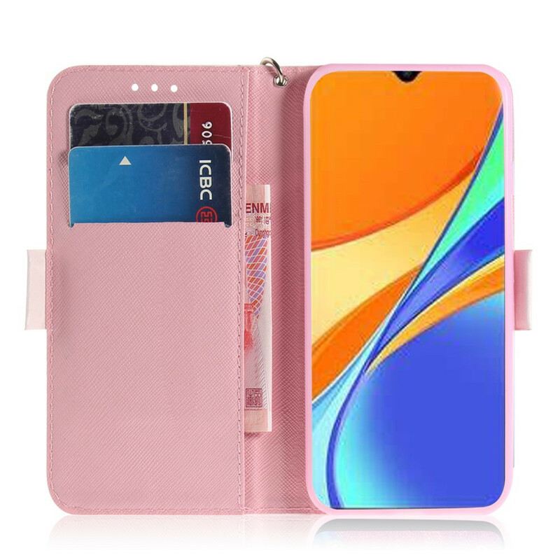 Fliptok / Bőrtok Xiaomi Redmi 9C szíjjal Pántos Szivattyú