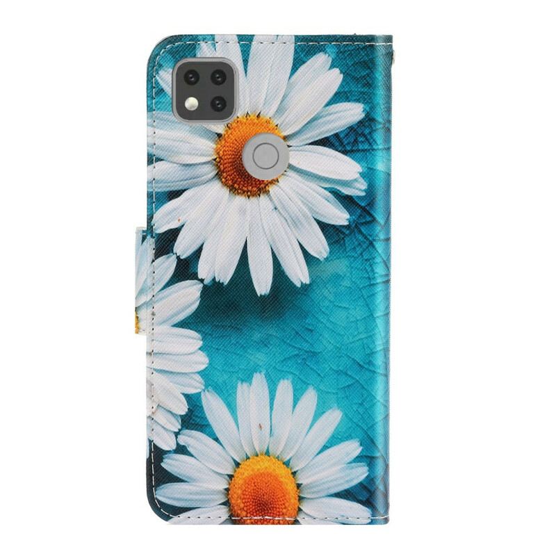 Fliptok / Bőrtok Xiaomi Redmi 9C szíjjal Thong Daisies