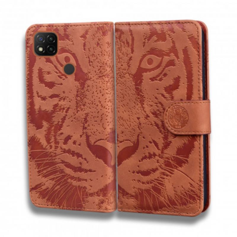 Fliptok / Bőrtok Xiaomi Redmi 9C Tigris Arcnyomat