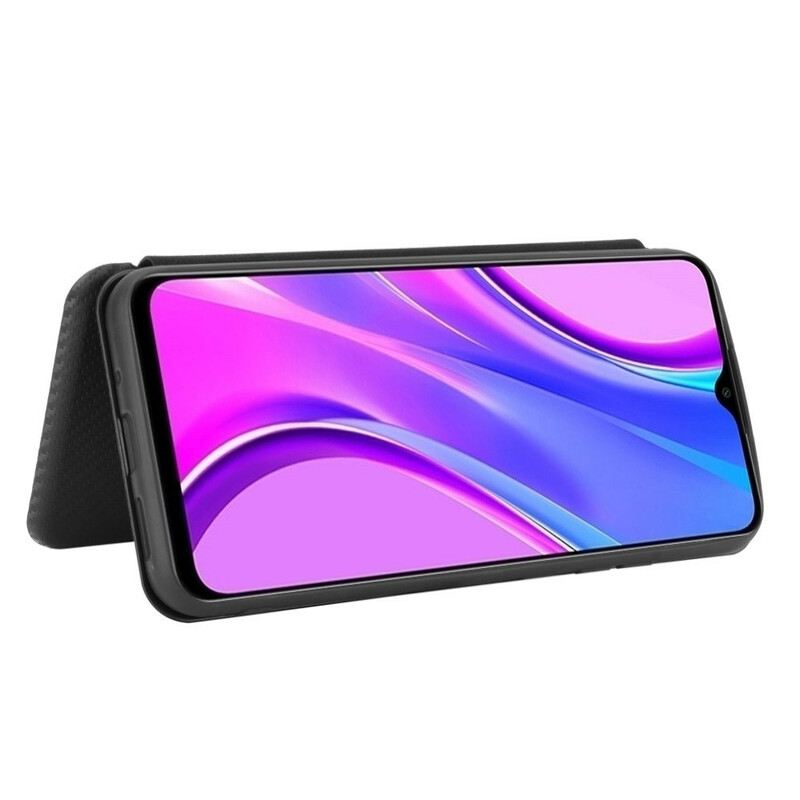 Fliptok Xiaomi Redmi 9C Bőrtok Színes Karbon Szilikon