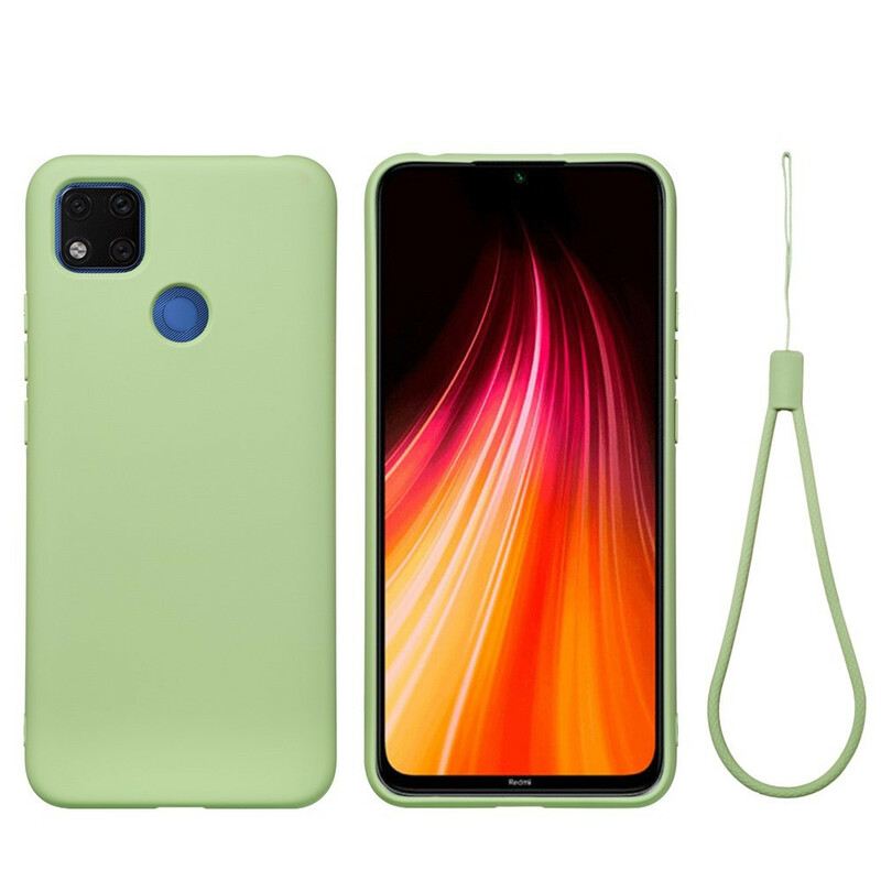 Tok Xiaomi Redmi 9C Folyékony Szilikon Nyakpánttal